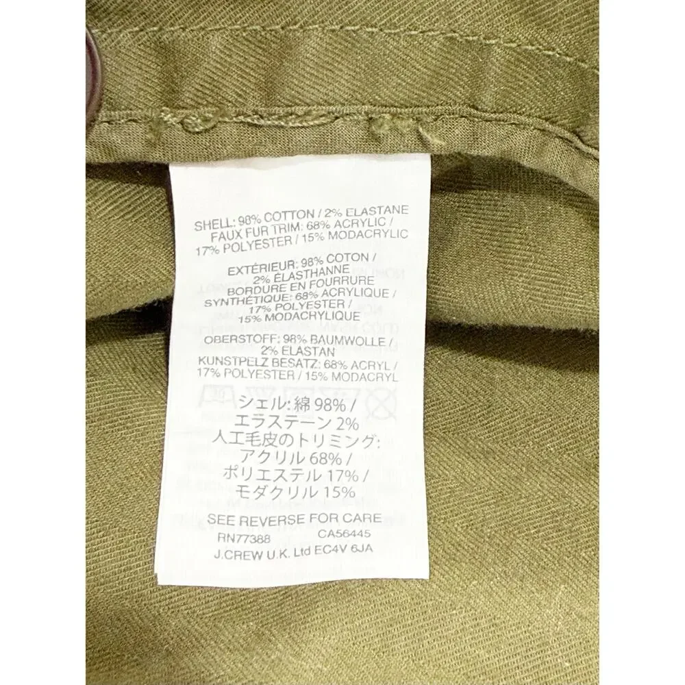 Madewell Bedford Convertible Faux Fur Lined Jacket Parka Anorak Hood Green XL - Picture 11 of 11